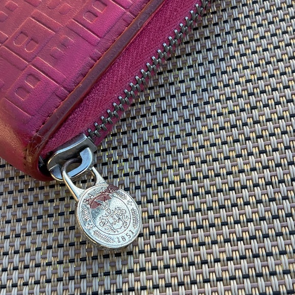 Bally Red Embossed Zip Wallet - Picture 5 of 15